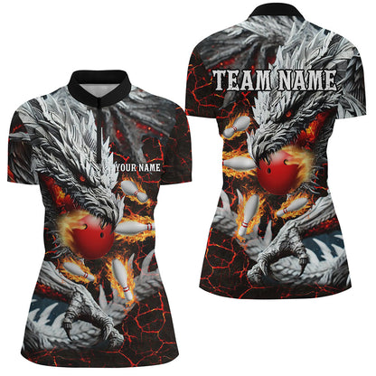 Red Magma texture Custom Dragon Flame Bowling Team Shirts Women Bowling League Jerseys Bowler Outfit NQS8252