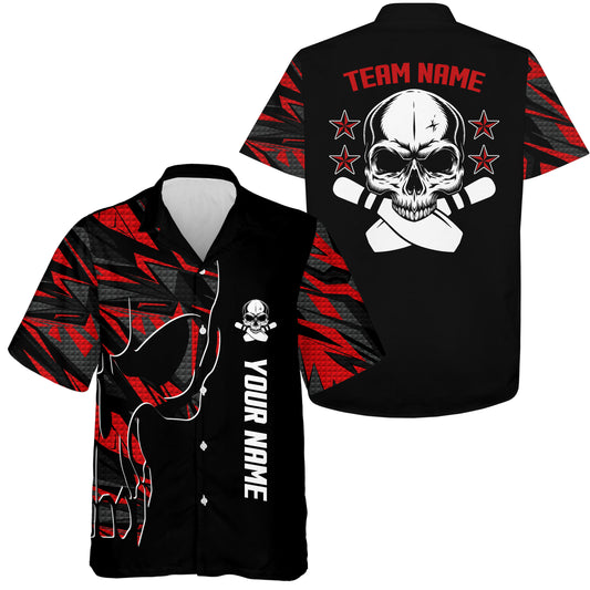 Custom Hawaiian bowling shirt for bowling – personalized team jersey front view