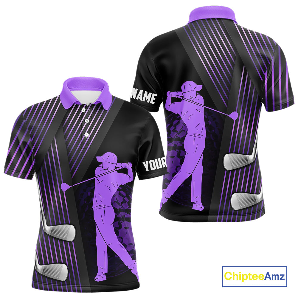 Black and purple Mens golf polo shirts custom golf clubs team golf shirts, golf tops for men NQS10118