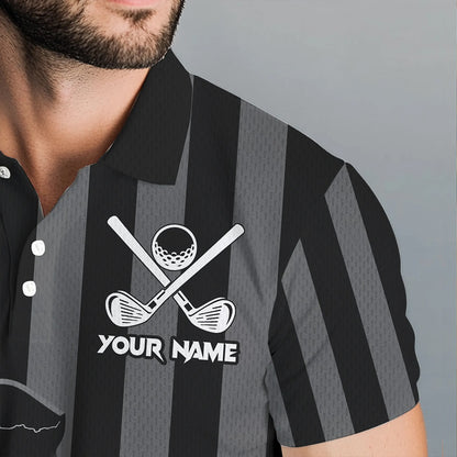 Personalized Black American flag Lightning thunder Custom Golf polo Team Shirts For Men golf apparel NQS9540