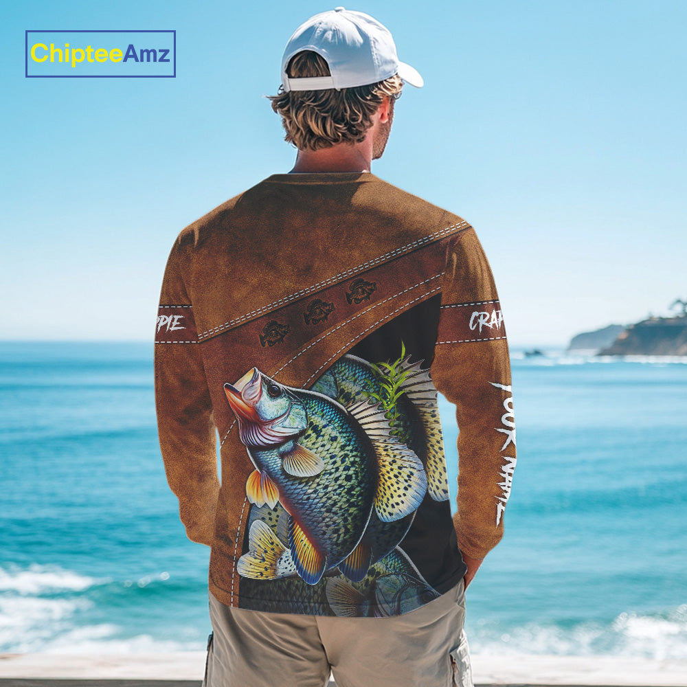 Crappie fishing UV protection custom name fishing shirts, performance shirts for men, women, kid NQS10264