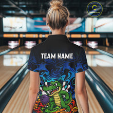 Load image into Gallery viewer, Colorful Funny Alligator Bowling Shirts for Women Custom Bowling Team Jersey, Gift For Bowlers NQS11755