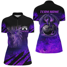 Load image into Gallery viewer, Custom Dragon Flame Bowling Shirts For Women, Dragon Fire Bowling Team Shirts NQS8499