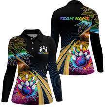 Load image into Gallery viewer, Colorful Bowling Polo, Quarter zip shirts For Women Custom Team Bowling Jerseys, Gift For Bowlers NQS8990