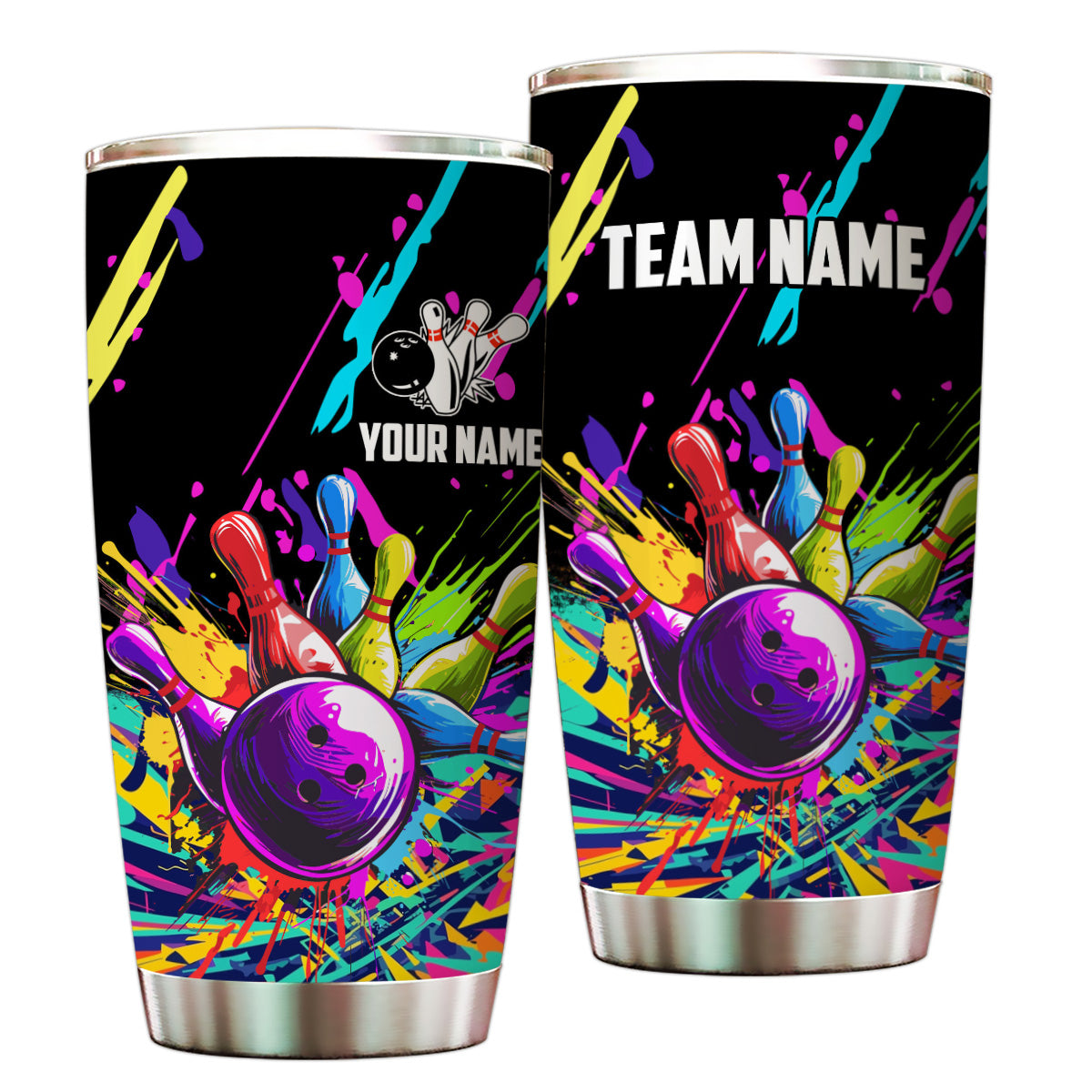 1PC Colorful bowling Custom Stainless Steel Tumbler Cup, personalized Team bowling gifts for bowlers NQS9886