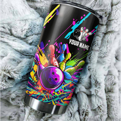 1PC Colorful bowling Custom Stainless Steel Tumbler Cup, personalized Team bowling gifts for bowlers NQS9886