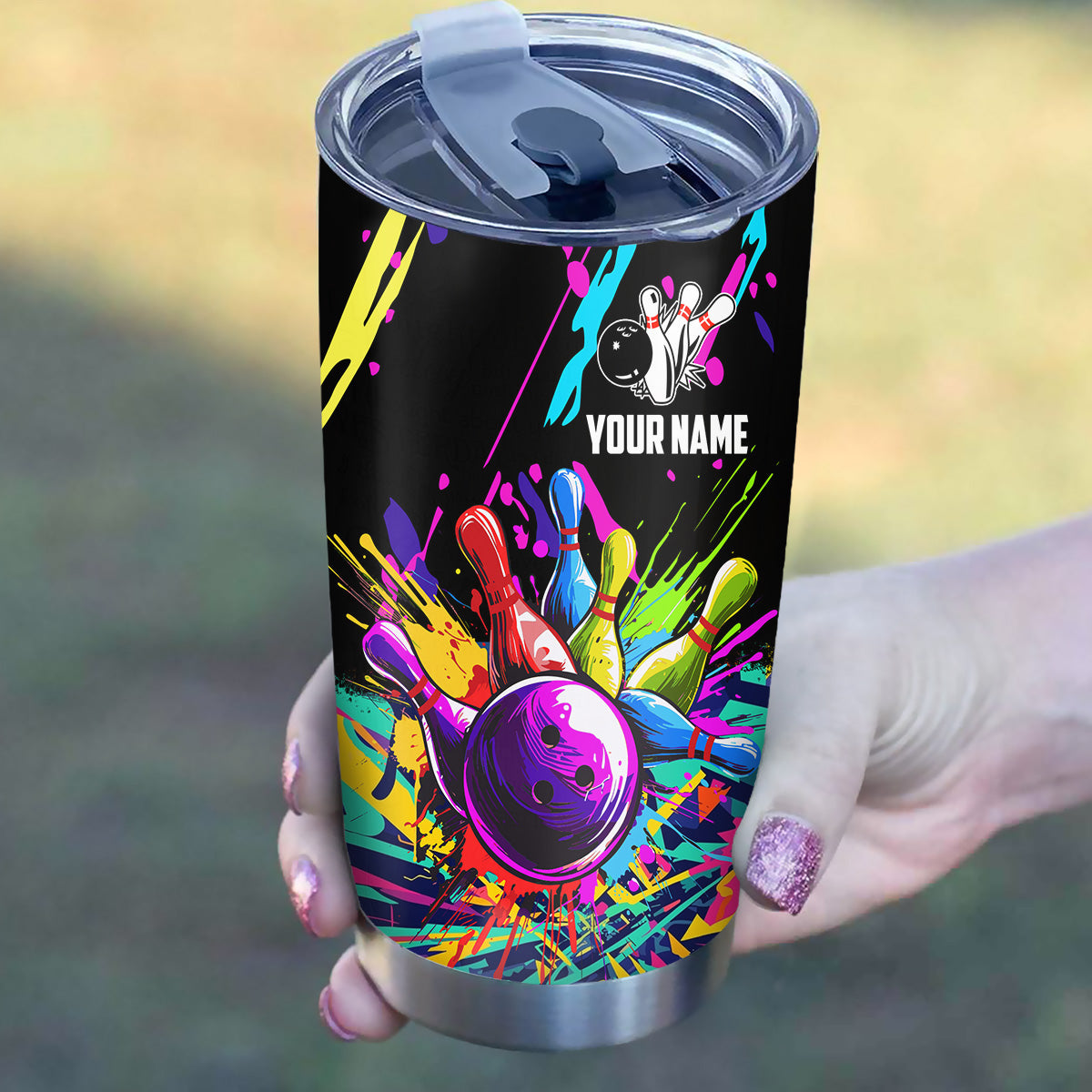 1PC Colorful bowling Custom Stainless Steel Tumbler Cup, personalized Team bowling gifts for bowlers NQS9886