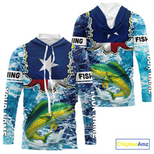 Load image into Gallery viewer, Texas Mahi Mahi Fishing blue ocean camo custom Mahi Mahi long sleeves performance fishing shirts NQS10000