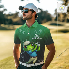 Load image into Gallery viewer, Funny Frog Green Golf polo shirt for men Custom mens golf top, personalized golf gifts NQS11104