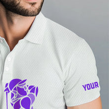 Load image into Gallery viewer, Purple Leopard argyle pattern matching golf shirt for couples custom his and hers matching golf outfit NQS9737