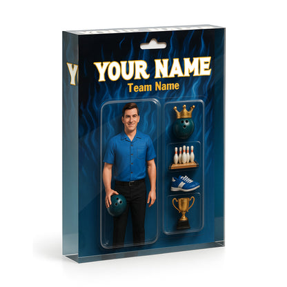Custom Face and Name toy box Bowling Acrylic Plaque, gift for team men bowlers NQS10103