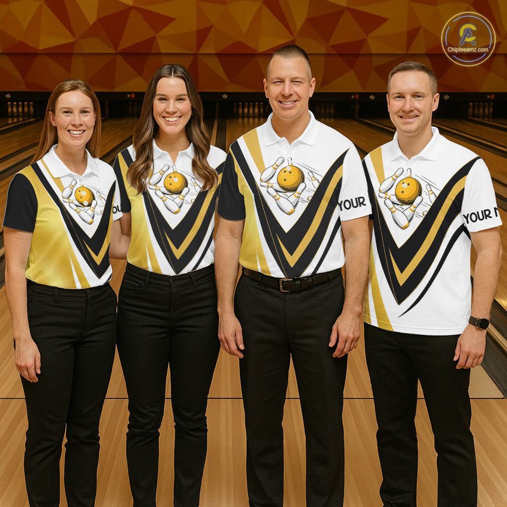 Custom Funny Bowling shirts for men I'm not swearing, I'm using my bowling words Gold bowl shirts NQS11548