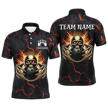 Load image into Gallery viewer, Custom Bowling Shirt for Men Personalized Skull Bowling Jersey Bowling Team League Polo, 1/4 Zip Shirt NQS8376