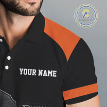 Load image into Gallery viewer, Black and Orange Funny pumpkin Golf Ball Men golf polo shirts Custom Halloween team mens golf wear NQS10778
