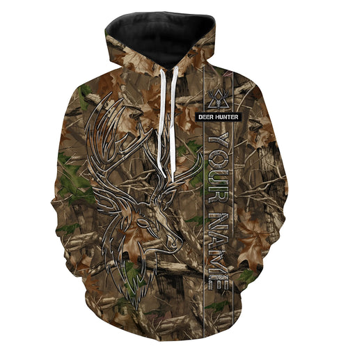 Deer Hunting tree camo Customize Name 3D All Over Printed Shirts Personalized Hunting gifts NQS2436