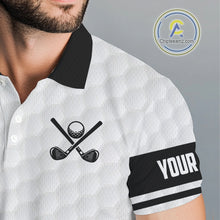 Load image into Gallery viewer, Red &amp; white golf ball short sleeve, long sleeve golf polo shirts custom name golf gifts for men NQS10215