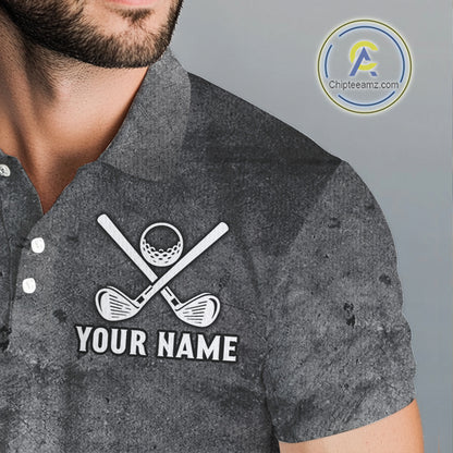 Gray Grunge Texas Flag Mens golf polo shirts Custom patriotic Golf attire for men NQS10580