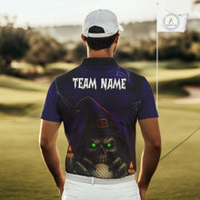 Load image into Gallery viewer, Funny Purple Skull Halloween Men golf polo shirts Custom Halloween team mens golf wear NQS10804