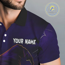 Load image into Gallery viewer, Funny Purple Skull Halloween Men golf polo shirts Custom Halloween team mens golf wear NQS10804