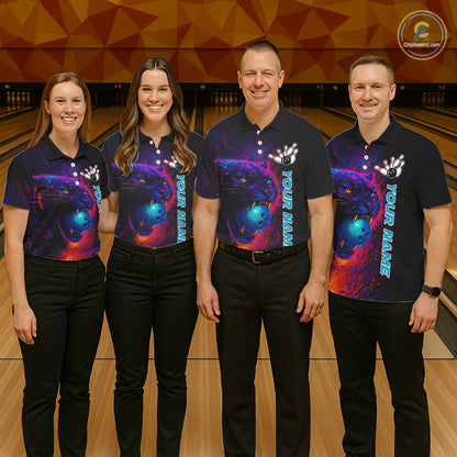Colorful Panther Bowling Jerseys Bowling Shirt for Men Custom Bowling Team shirts for bowlers NQS11186