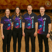 Load image into Gallery viewer, Colorful Panther Bowling Jerseys Bowling Shirt for Men Custom Bowling Team shirts for bowlers NQS11186