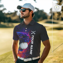 Load image into Gallery viewer, Colorful Panther Golf Polo Shirts For Men Custom Golf attire for men, Personalized team golf gifts NQS11187