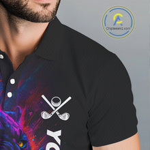 Load image into Gallery viewer, Colorful Panther Golf Polo Shirts For Men Custom Golf attire for men, Personalized team golf gifts NQS11187