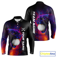 Load image into Gallery viewer, Colorful Panther Golf Polo Shirts For Men Custom Golf attire for men, Personalized team golf gifts NQS11187