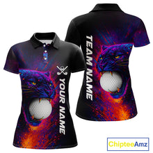 Load image into Gallery viewer, Colorful Panther Golf Polo Shirts For Women Custom ladies Golf attire, Personalized team golf gifts NQS11187