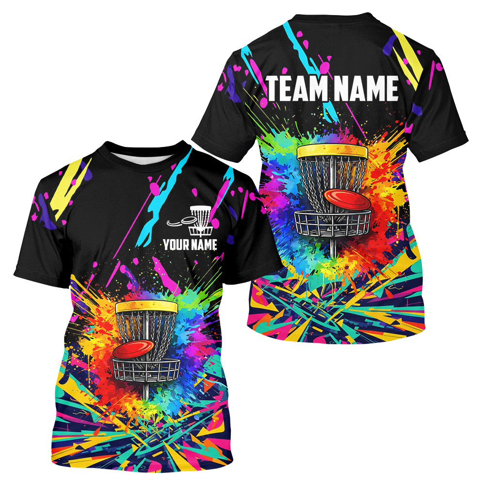Personalized Colorful Disc Golf Polo, T-shirt, Hoodie Disc Golf Team Jerseys, Disc Golf Gifts NQS11375