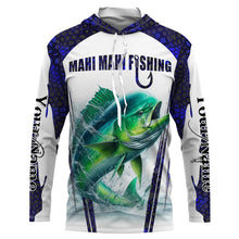 Load image into Gallery viewer, Mahi mahi fishing blue camo Custom Funny Fishing Shirts UV Protection Gift For Fisherman NQS5651