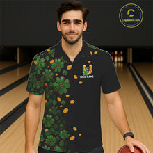 Load image into Gallery viewer, Personalized Green Clover St Patrick&#39;s Day pattern Bowling Hawaiian Shirts, Team Bowling Outfit NQS11206