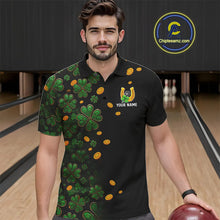 Load image into Gallery viewer, Personalized Green Clover St Patrick&#39;s Day pattern Bowling Shirts For Men, Team Bowling Jerseys NQS11206