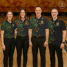 Load image into Gallery viewer, Personalized Green Clover St Patrick&#39;s Day pattern Bowling Shirts For Women, Team Bowling Jerseys NQS11206