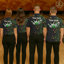 Load image into Gallery viewer, Personalized Green Clover St Patrick&#39;s Day pattern Bowling Shirts For Women, Team Bowling Jerseys NQS11206