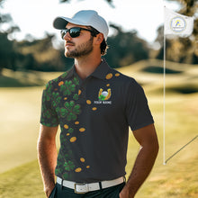 Load image into Gallery viewer, Personalized Green Clover St Patrick's Day pattern Golf Polo Shirts For Men, Best Mens golf wear NQS11207