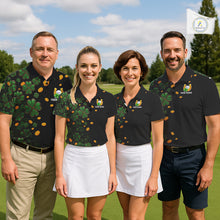 Load image into Gallery viewer, Personalized Green Clover St Patrick&#39;s Day pattern Golf Polo Shirts For Women, Best ladies golf wear NQS11207