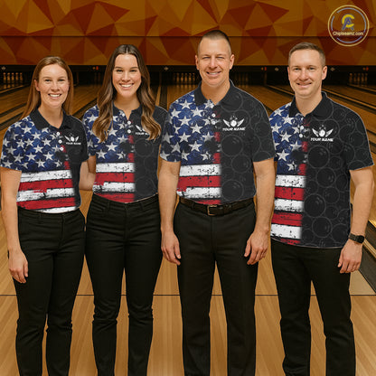 American Flag Eagle Bowling shirts for men Custom patriotic team bowling jerseys, gift for bowlers NQS11406