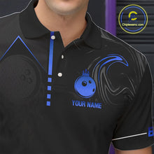 Load image into Gallery viewer, Black and Blue Bowling Polo, Quarter Zip Shirts For Men Custom Bowling Crown Team Jerseys Outfits NQS11221