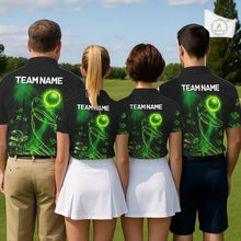 Load image into Gallery viewer, Green shamrock lightning thunder St Patrick's Day Mens Golf Polo Shirts custom mens golf outfits NQS11415