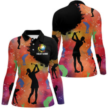 Load image into Gallery viewer, Colorful Womens golf polo shirts custom golf outfits for ladies, personalized golf gifts NQS8019