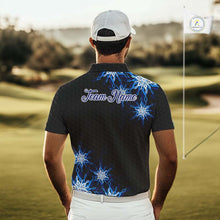 Load image into Gallery viewer, Blue snowflake black camo Christmas Golf Polo shirts For Men custom golf outfit men, best golf gifts NQS11029