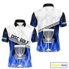 Load image into Gallery viewer, Blue Flame Disc Golf Hoodies, Polos, T-shirts custom disc golf jersey, personalized disc golf outfits NQS11230