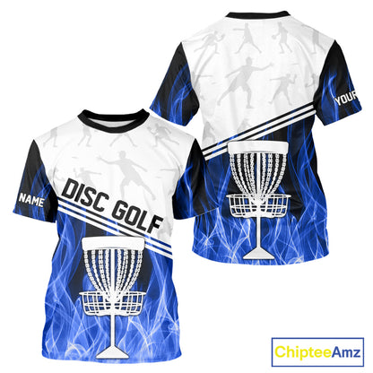 Blue Flame Disc Golf Hoodies, Polos, T-shirts custom disc golf jersey, personalized disc golf outfits NQS11230