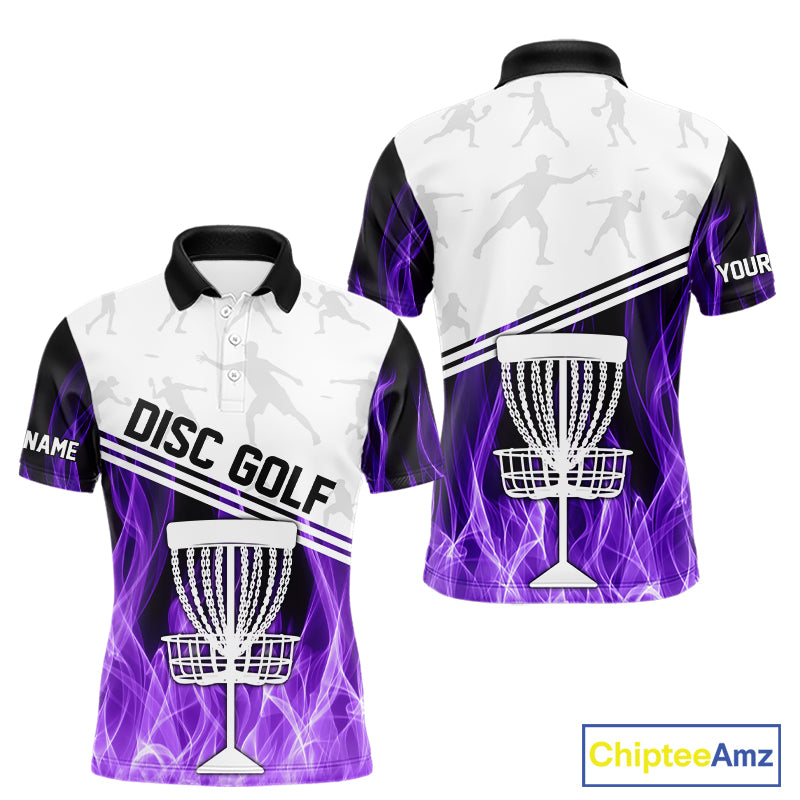 Purple Flame Disc Golf Hoodies, Polos, T-shirts custom disc golf jersey, personalized disc golf outfits NQS11231