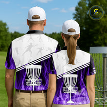 Load image into Gallery viewer, Purple Flame Disc Golf Hoodies, Polos, T-shirts custom disc golf jersey, personalized disc golf outfits NQS11231
