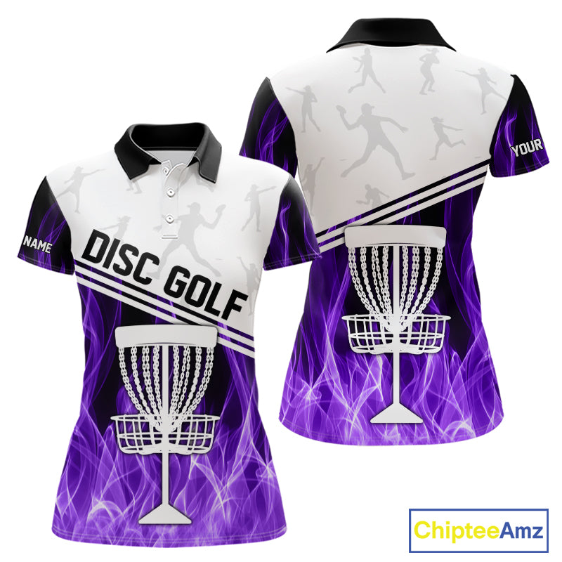 Purple Flame Disc Golf Hoodies, Polos, T-shirts custom disc golf jersey, personalized disc golf outfits NQS11231