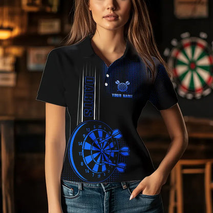 Personalized Black and Blue Darts Shirt For Women Custom Dart Outfit Team Jerseys NQS9498