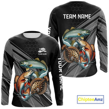 Load image into Gallery viewer, Personalized Black camo Inshore Slam Redfish, Trout, Flounder Fishing Jersey Fishing Tournament Shirt NQS11036