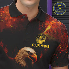 Load image into Gallery viewer, Personalized Flame Eagle Bowling Polo, Quarter Zip Shirts For Men Custom Team Eagle Bowling Jerseys NQS11236